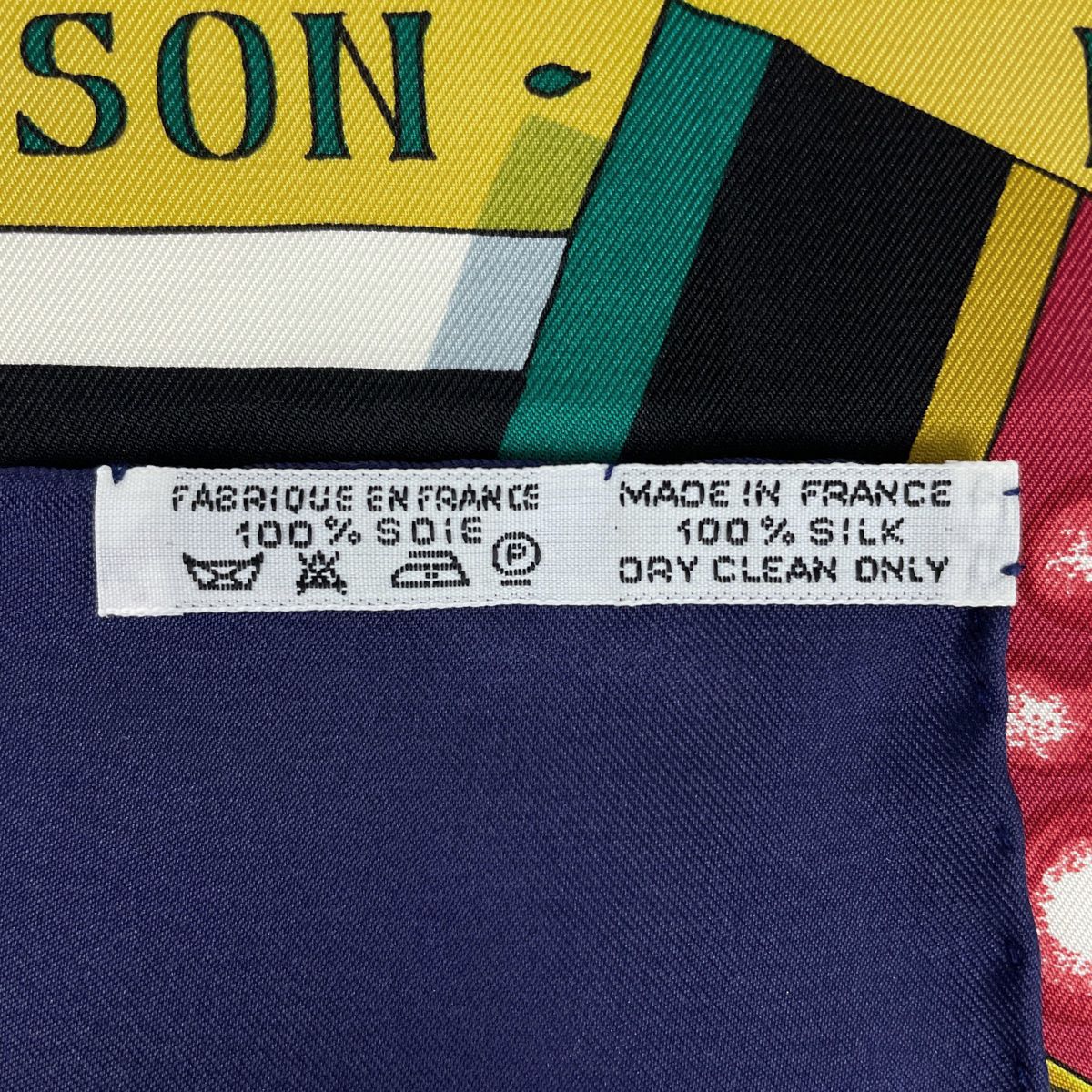 エルメス HERMES カレ 90 THE ORIGINAL NEW ORLEANS CREOLE JAZZ 1923 ジャズ 楽器 スカーフ スカーフ シルク ネイビー マルチ レディース