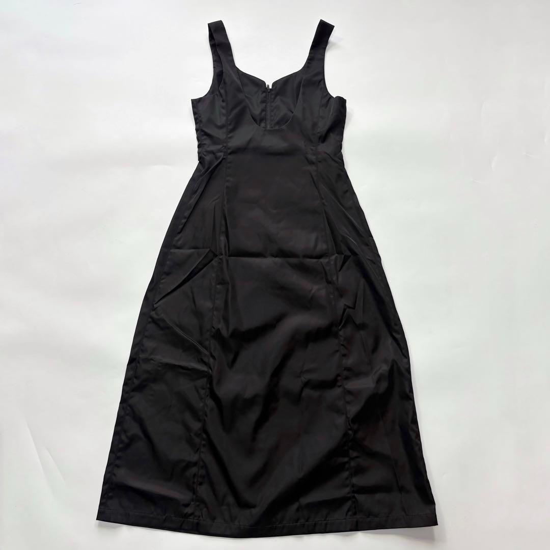 LOEFF ナイロン ジャンパースカート ワンピース ブラック モード 上品 LOEFF ロエフ ナイロン ジャンパースカート ワンピース ブラック