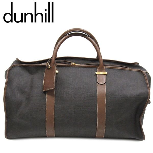 ダンヒル Dunhill ボストンバッグ ヘリンボーン グレー 灰色