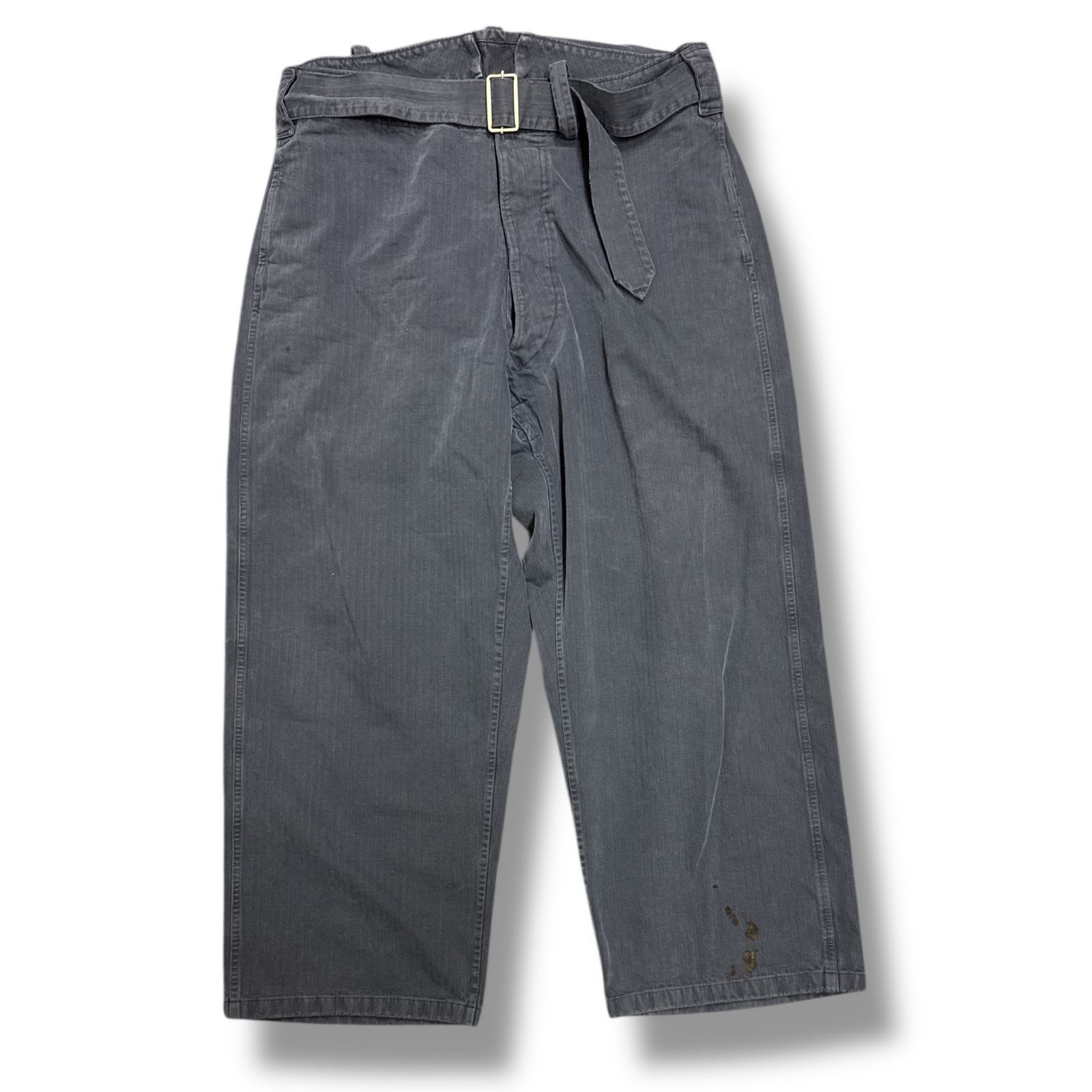 正規 Maison Margiela 22SS ⑩ コットンヘリンボーンミリタリーパンツ ワイドパンツ メゾンマルジェラ S50KA0590 ネイビー 52 91348A6