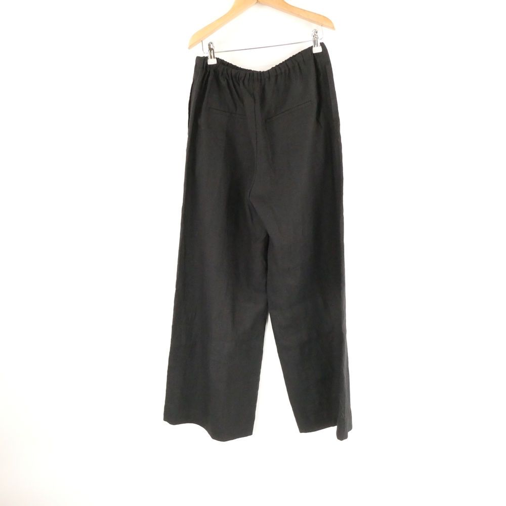 HAUNT ハウント LINEN WIDE PANTS 1252060499BLK ワイドパンツ 38 リネン100% レディース AY7257A31