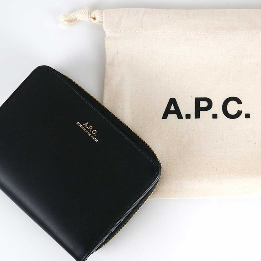 アーペーセー A.P.C. 二つ折り財布 レザー ブラック PXAWV F63029 LZZ