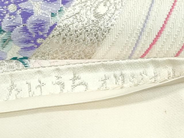 明綴れ 手織 袋帯 細密 天井格子文 唐花 金糸 銀座おおぎ屋扱い 正絹