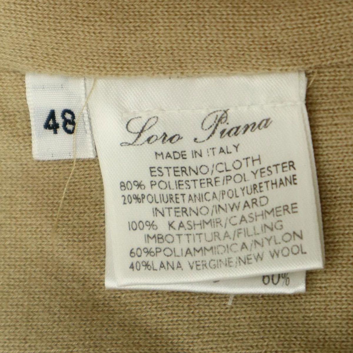 ロロピアーナ ステンカラー コート メンズ ベージュ Loro Piana【中古