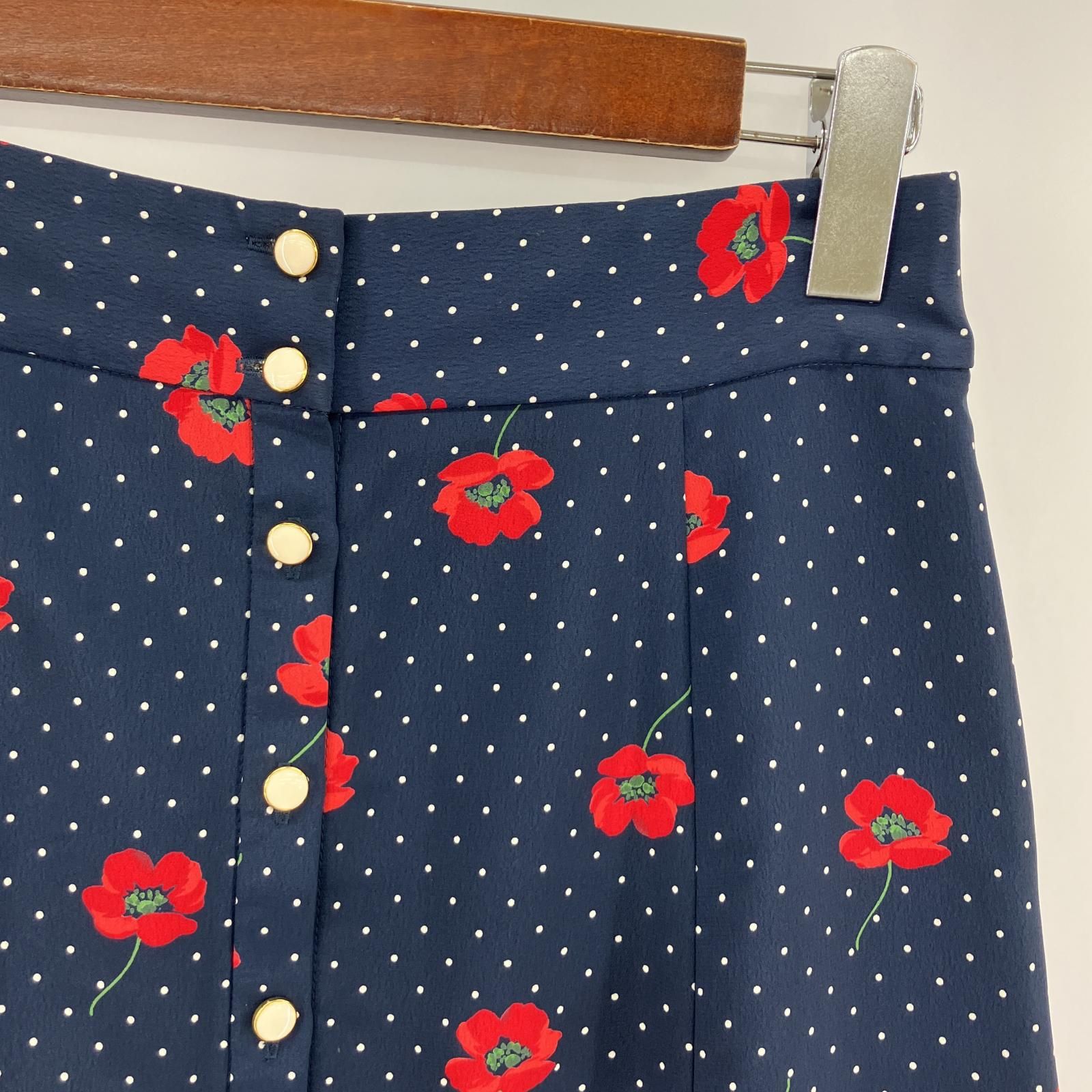 IENA イエナ 花柄ドット ロングスカート size36/ネイビー