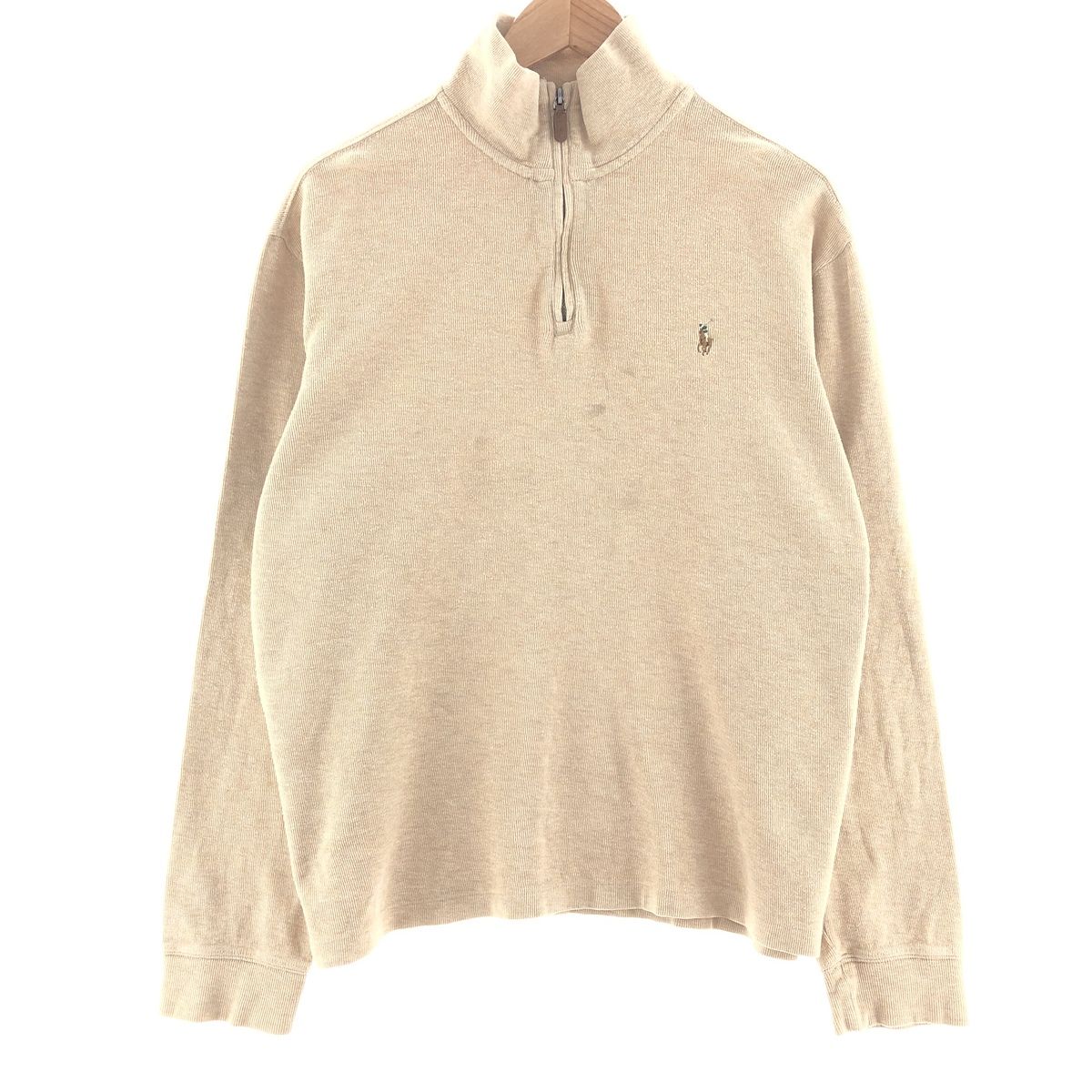 古着 ラルフローレン Ralph Lauren POLO RALPH LAUREN ESTATE RIB コットンニットハーフジップセーター メンズM/taa001477