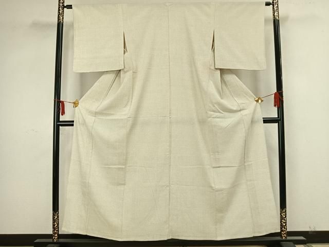 平和屋着物▽本塩沢 単衣 流水渡橋風景花文 正絹 逸品 BAAT9109yc