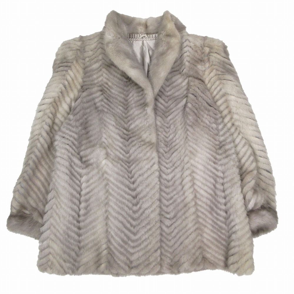 SAGAMINK サガミンク 銀サガ クロスミンク 本毛皮 リアルファー ハーフ