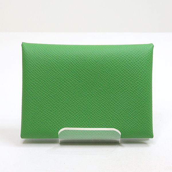 エルメス HERMES カルヴィ デュオ ヴォー・エプソン グリーン系 B刻印(2023年製) カードケース ケース 【中古】Sランク エルメス HERMES カルヴィ デュオ ヴォー・エプソン グリーン系 B刻印