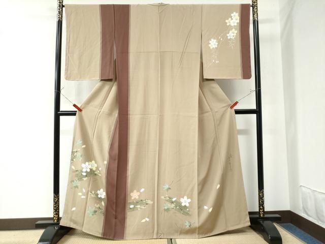 平和屋着物○二代目清次郎 手描き 訪問着 花筏文 やまと誂製 正絹 逸品