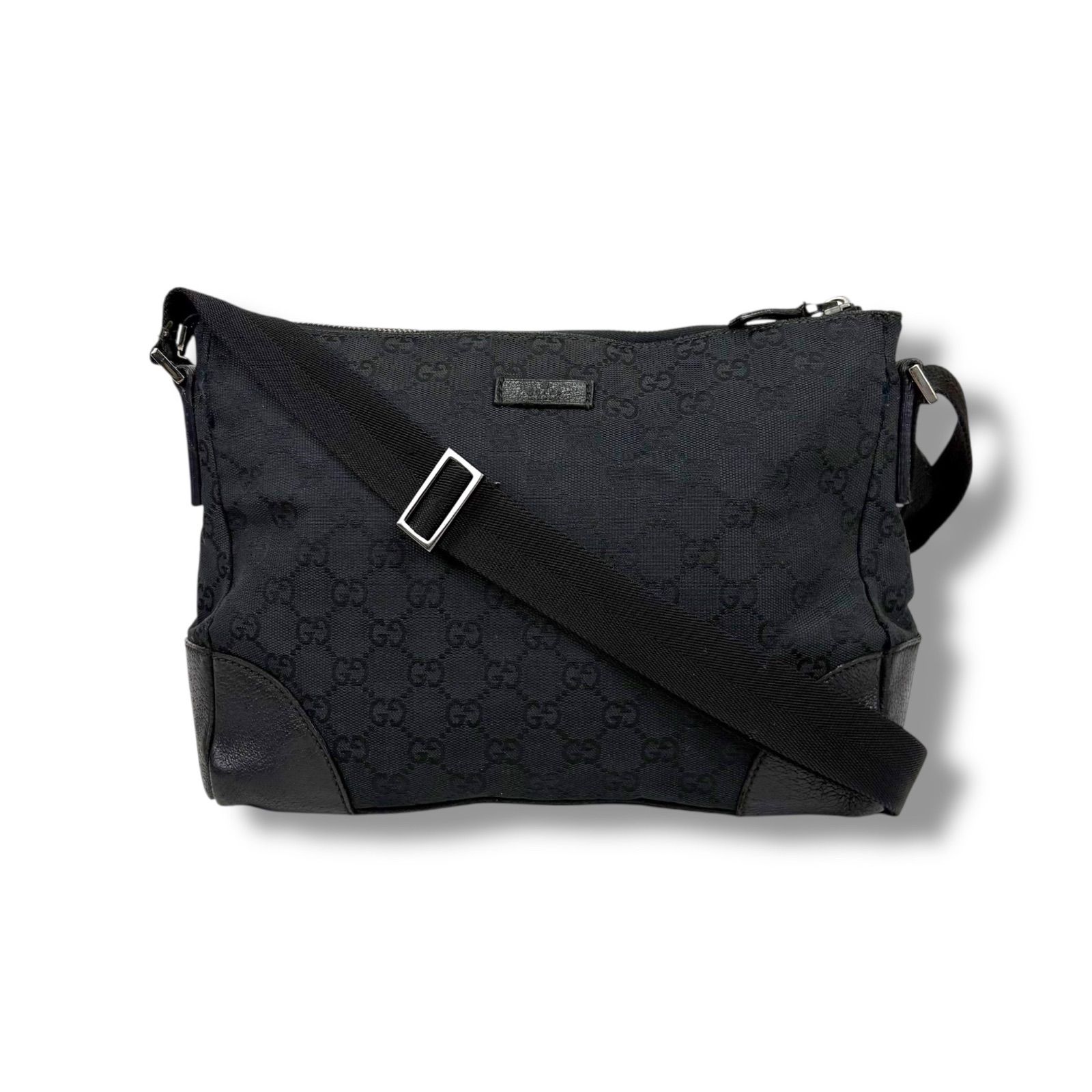 GUCCI グッチ GG柄 キャンバス ボディバッグ ショルダーバッグ ブラック グッチ GUCCI クロスボディバッグ ショルダーバッグ GG