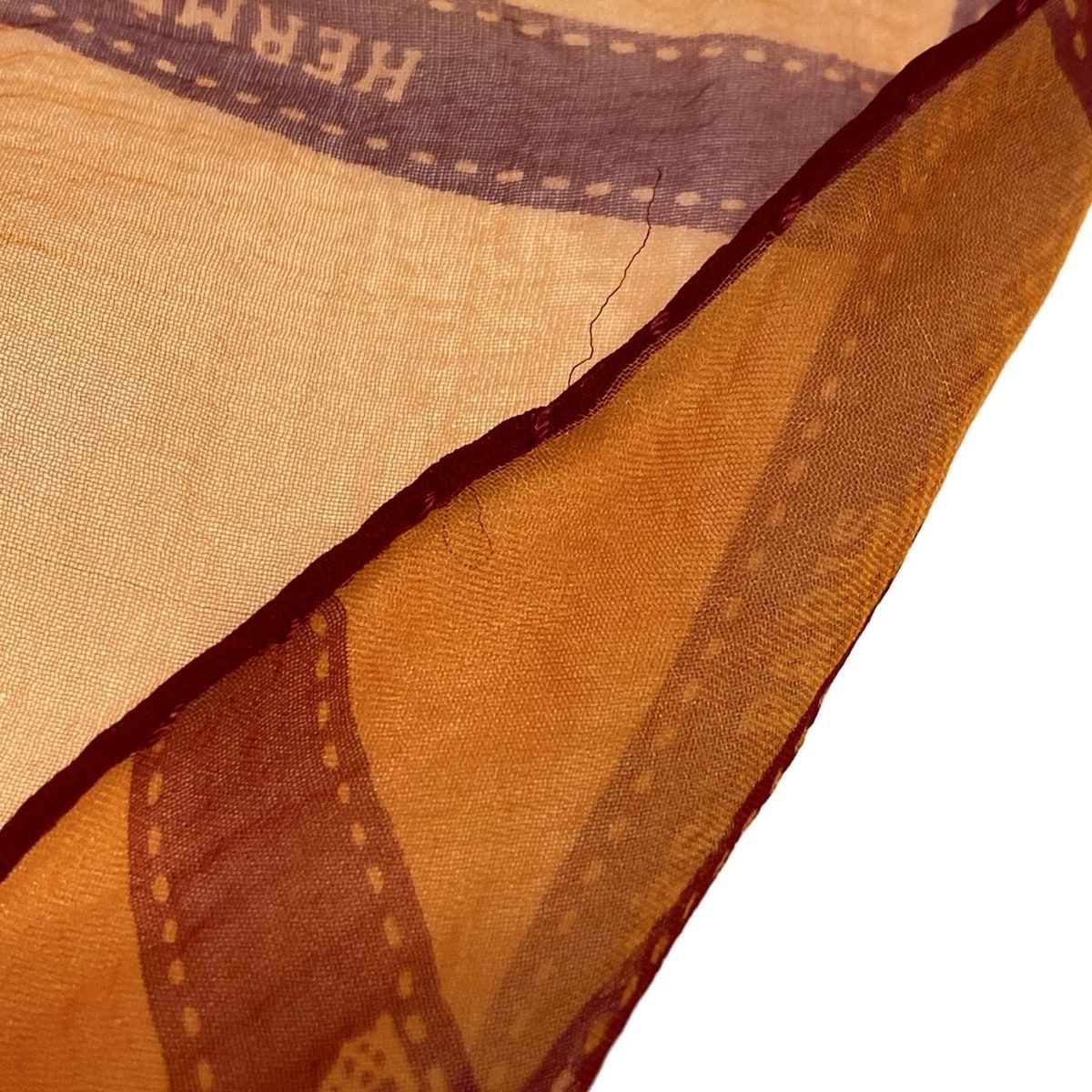 HERMES(エルメス) スカーフ美品 - オレンジ×レッド ボルデュック