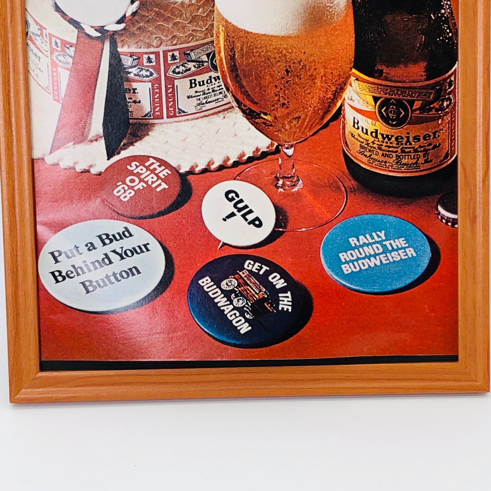 ビンテージ 広告 ポスター フレーム付 『 バドワイザービール (BudweiserBeer) 』 50's・60's ※当時物 オリジナル アメリカ  輸入雑貨 ヴィンテージ 雑誌 アドバタイジング レトロ ( AZ1544 ) - メルカリ