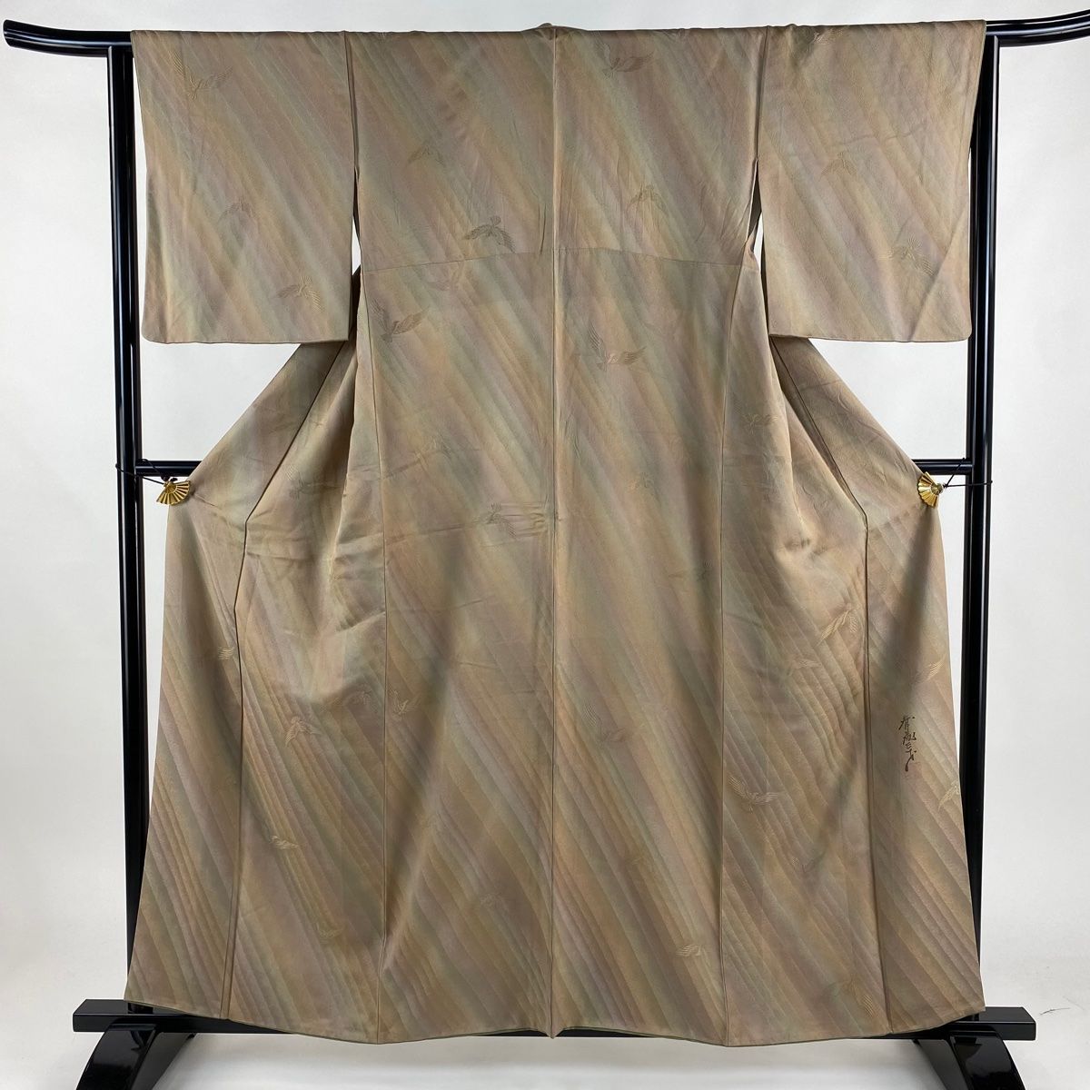 新品】【おすすめ!!】斉藤三才袷 小紋 裄67cm【侘び・寂び