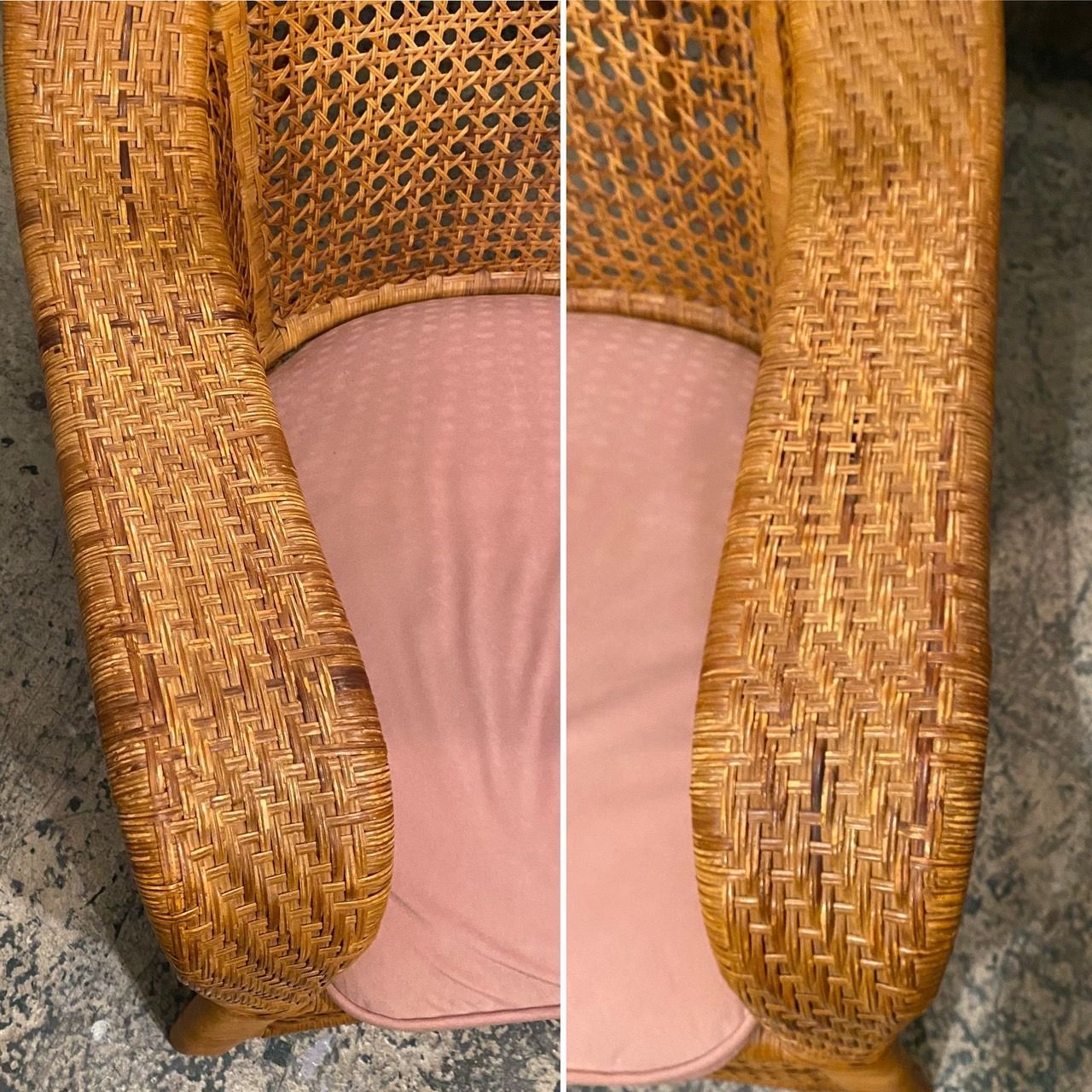  1 P ラタン チェア アームチェア ファブリック座面 籐家具 アジアン家具 家具