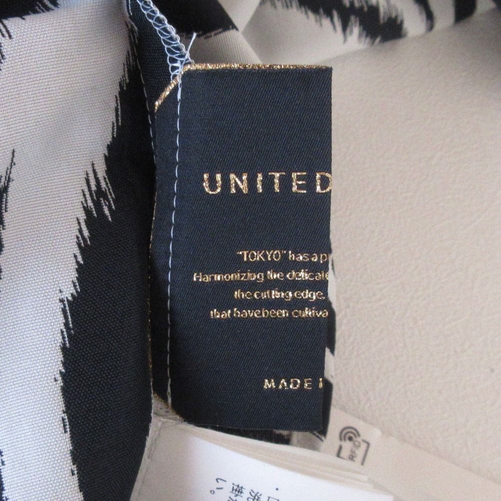 未使用 UNITED TOKYO ユナイテッドトウキョウ ゼブラ柄 ログカスタム オーバーシャツ 半袖 ブラウス F ブラック×ホワイト レディース 古着 中古 UNITED TOKYO - 未使用 UNITED TOKYO ユナイテッドトウキョウ