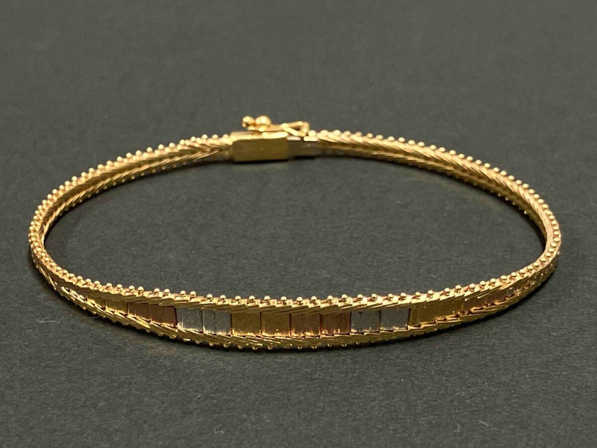 ゴールドチェーンブレスレット 750刻印 クリーニング済】K18 750刻印 ゴールド ブレスレット 総重量約