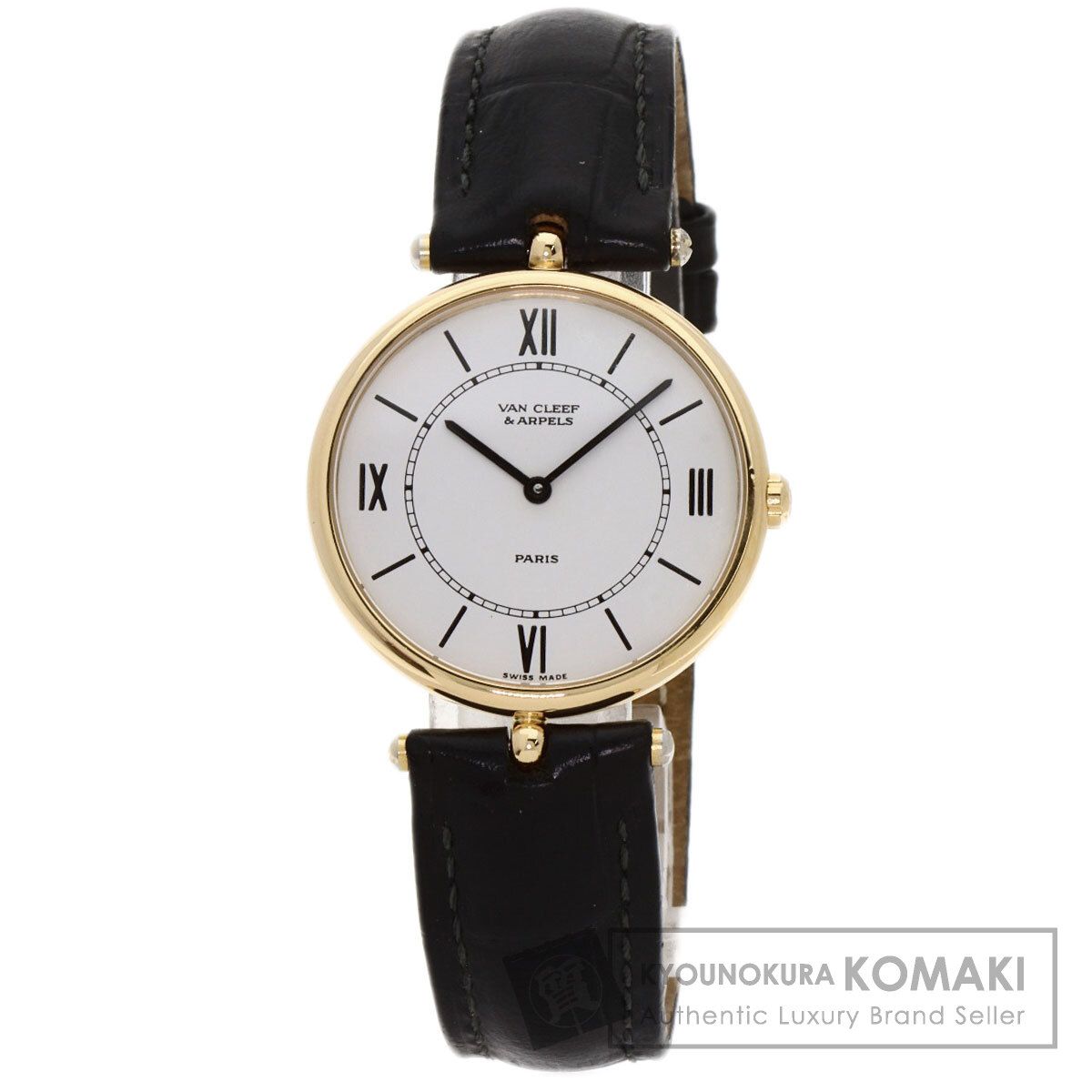 Van Cleef - Arpels ヴァンクリーフ＆アーペル 43101BB4 ラコレクション 腕時計 GP アリゲーター メンズ