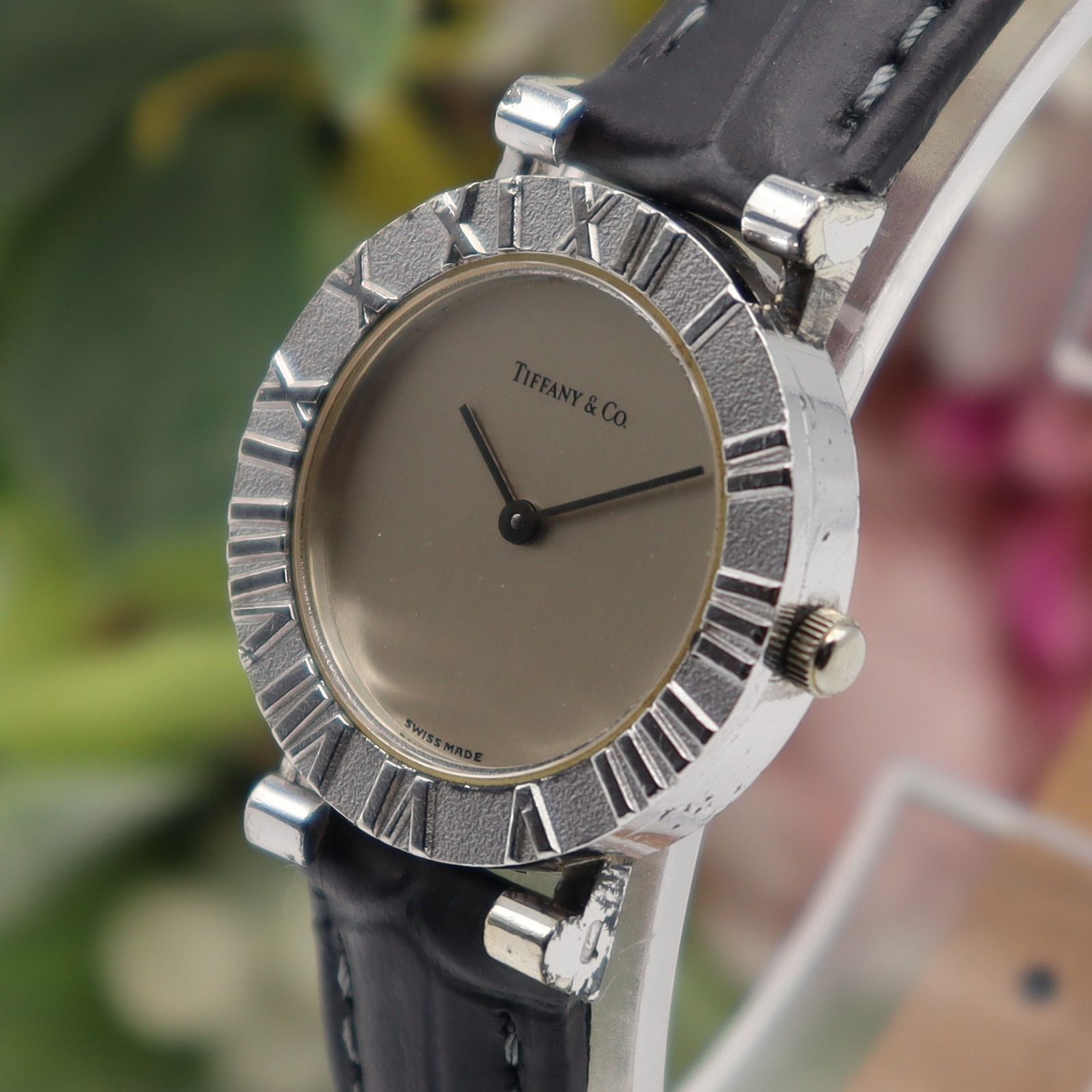 16,800円ティファニー アトラス レディース 腕時計 シルバー 革ベルト