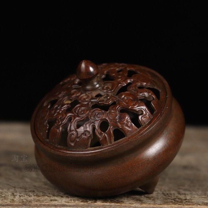 銅器 香炉 三足薫香炉 祥雲如意薫香炉 檀香炉 香具装 飾品 工芸品 置物 銅器 香炉 三足薫香炉 祥雲如意薫香炉 檀香炉 香具装 飾品 工芸
