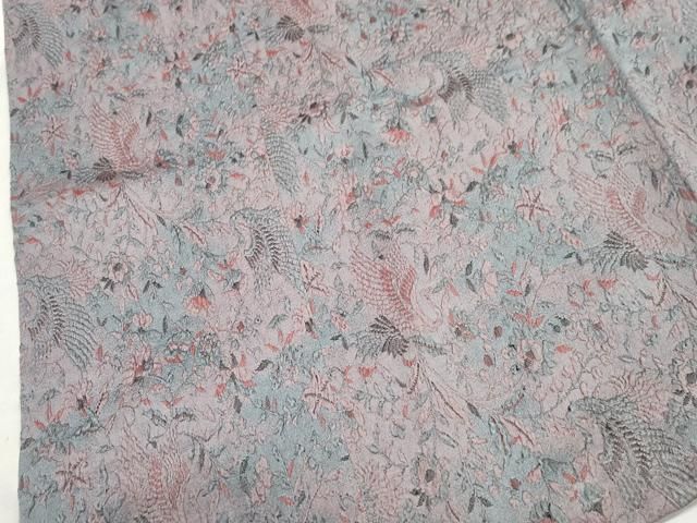 平和屋着物＃道行コート ふくれ織 花鳥文 暈し染め 正絹 逸品