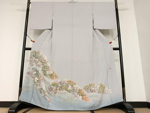 平和屋着物●本加賀友禅作家 梶山伸 色留袖 立波枝梅文 暈し染め 正絹 AAAU8404zg