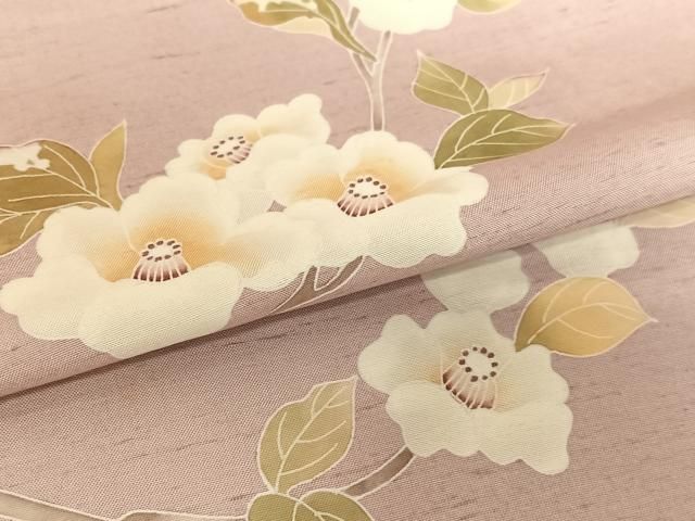 平和屋着物○訪問着 友禅 作家物 紬地 枝花文 ますいわ屋扱い 正絹  