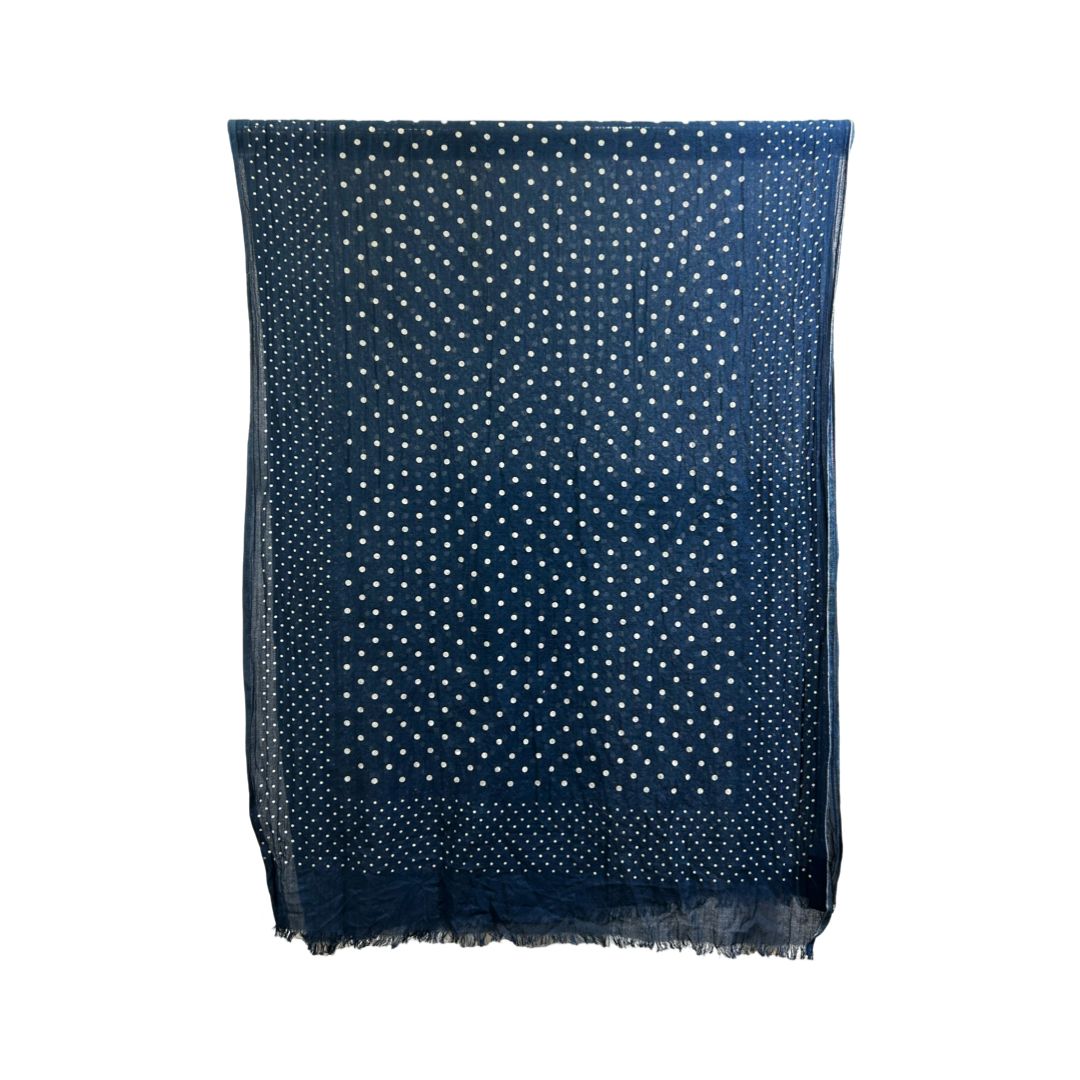 DOUBLE RL RALPH LAUREN ドット柄 インディゴ染めストール ストール