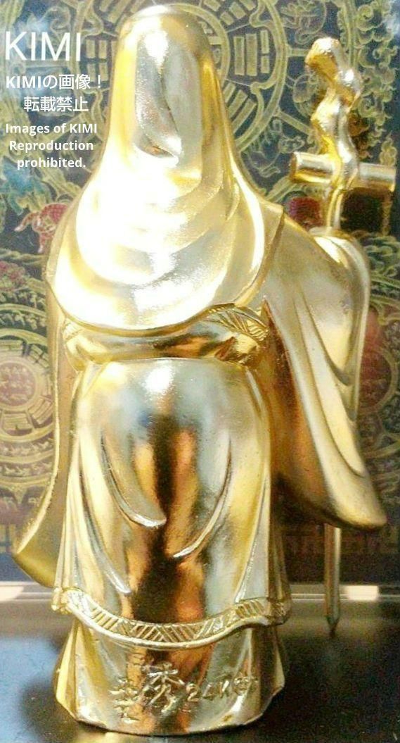 福禄寿 合金製（金メッキ/24金）高さ8.5cm 名仏師 牧田秀雲 原型 仏像 置物 仏教芸術 七福神 FUKUROKUJU Fukurokuju  Alloy Master Buddhist MAKITA Shuun Buddhist figurine