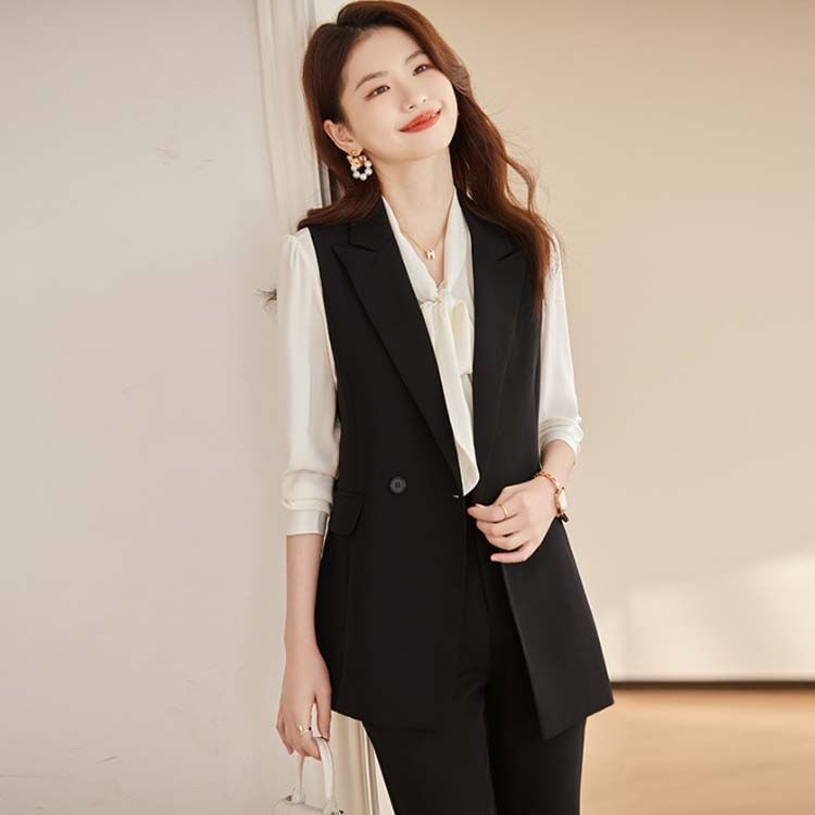 レディース 2点セット ベスト ロングパンツ ベスト ロングベスト フォーマルスーツ ロングパンツ OL ジレ 通勤 ロングジレ 入園式 テーパードパンツ ジレ 上下セット セレモニー カジュアル cjfj144974