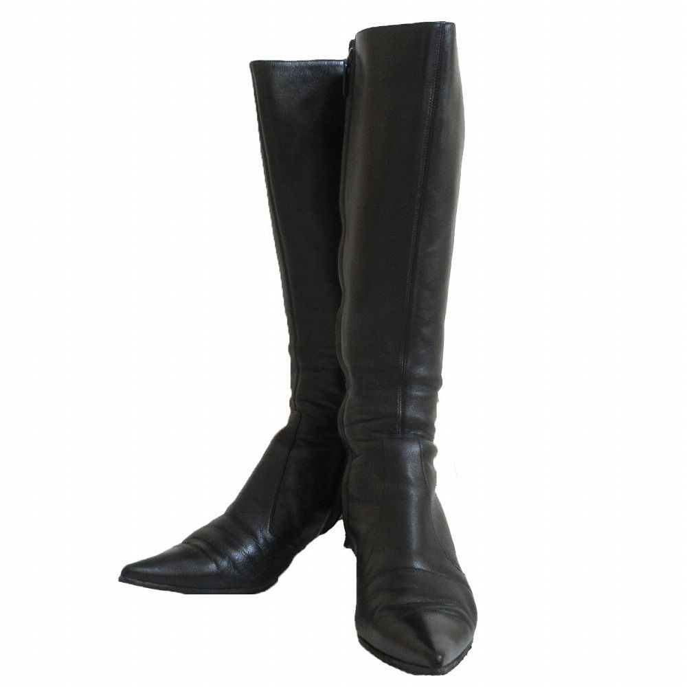 sergiorossi セルジオロッシ レザー サイドジップ ロングブーツ