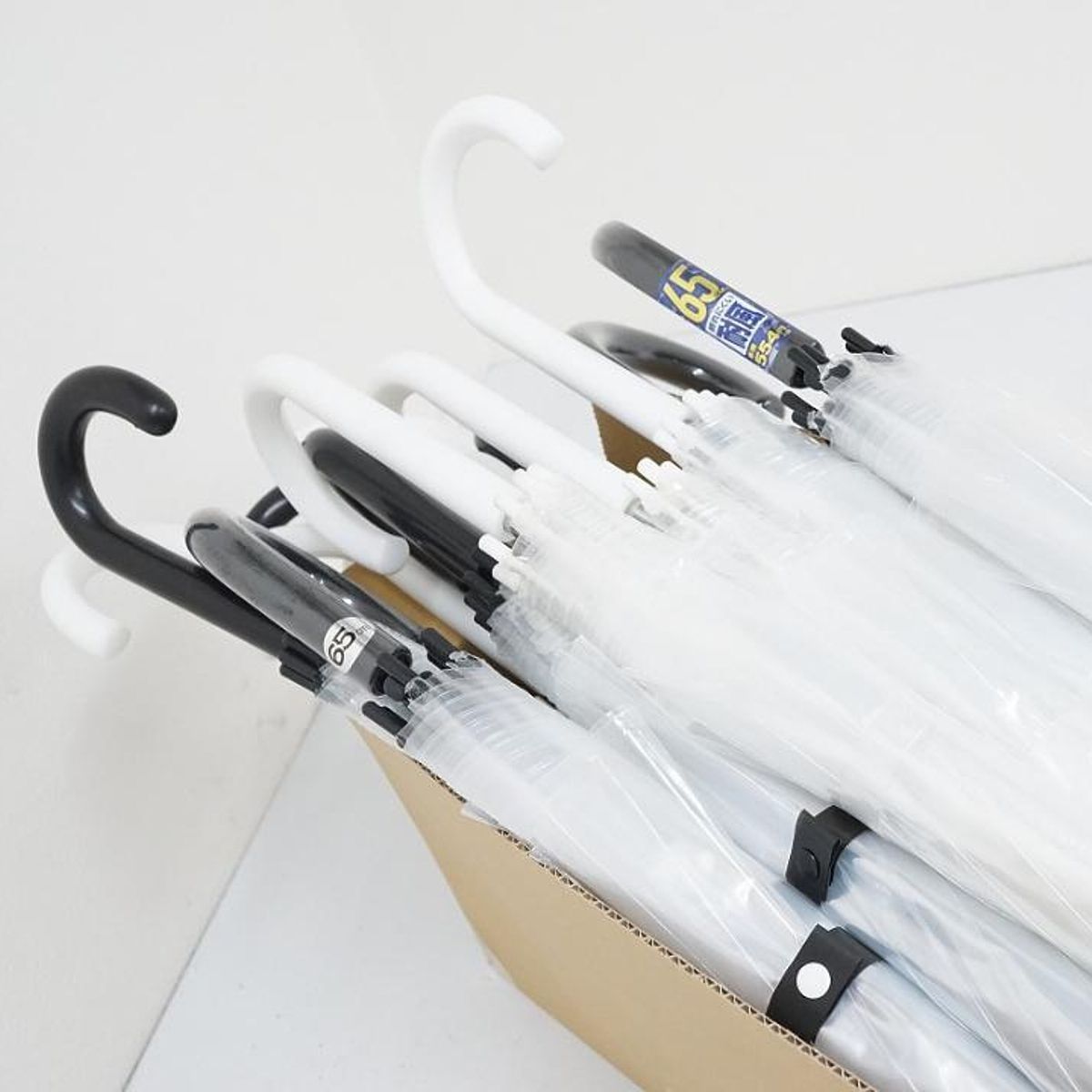 ビニール傘 65cm 15本セット USED美品 大判 ジャンプ式 透明