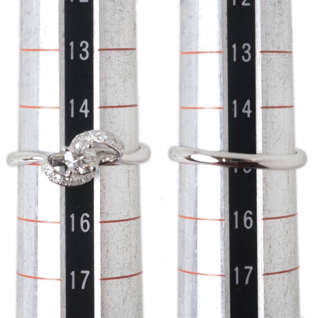 Pt900 プラチナ ダイヤ デザイン リング 指輪 0.322ct 0.10ct 15