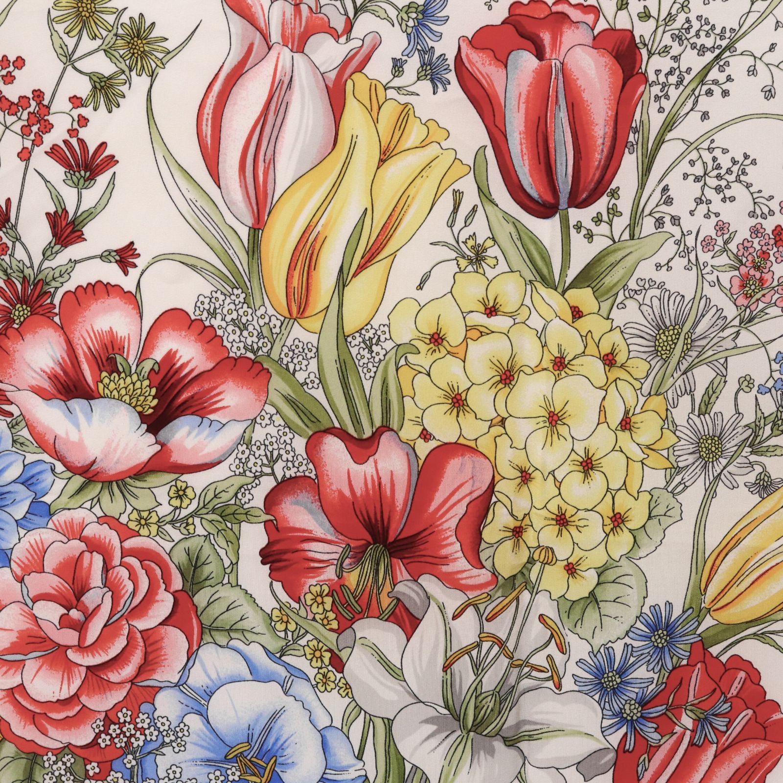 FENDI フェンディ スカーフ シルク100％ 花柄 フラワー イエロー