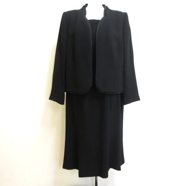 a 東京ソワール SOIR PERLE セットアップ 17ABP 黒 ジャケット ワンピース 17号 大きいサイズ フォーマル 礼服 喪服 963116 k01