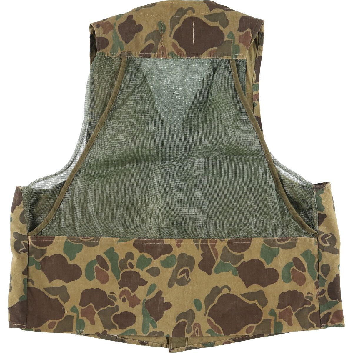ビンテージ　70年代　カモ柄　ハンティングベスト 古着 70年代 HUNTING CLOTHING ダックハンターカモ 迷彩柄