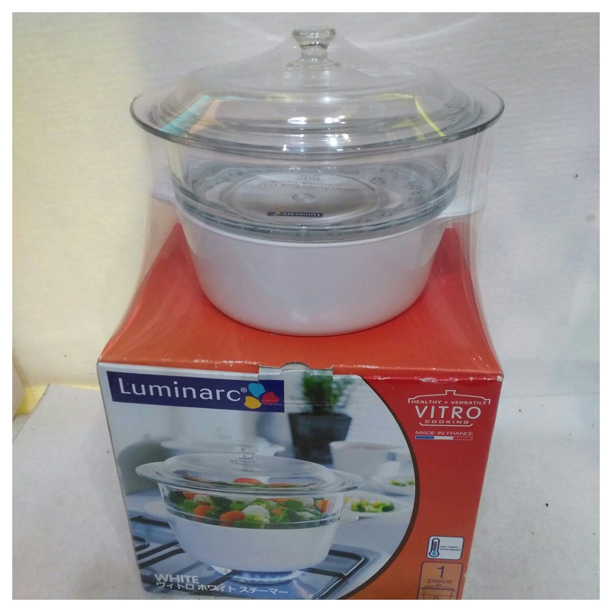 フランス製 Luminarc ヴィトロ ホワイト スチーマー せいろ 蒸し器 Amazon｜Luminarc VITRO スチーマー IH 61116IH｜蒸し器・せいろ