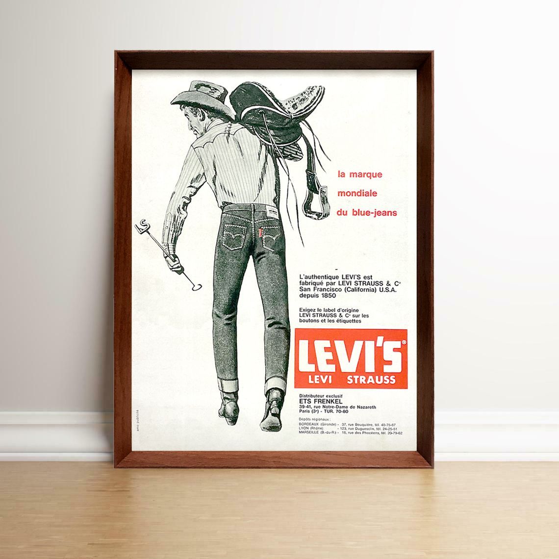 リーバイス ジーンズ 1960年代 ヴィンテージ 雑誌 広告 額付 ポスター