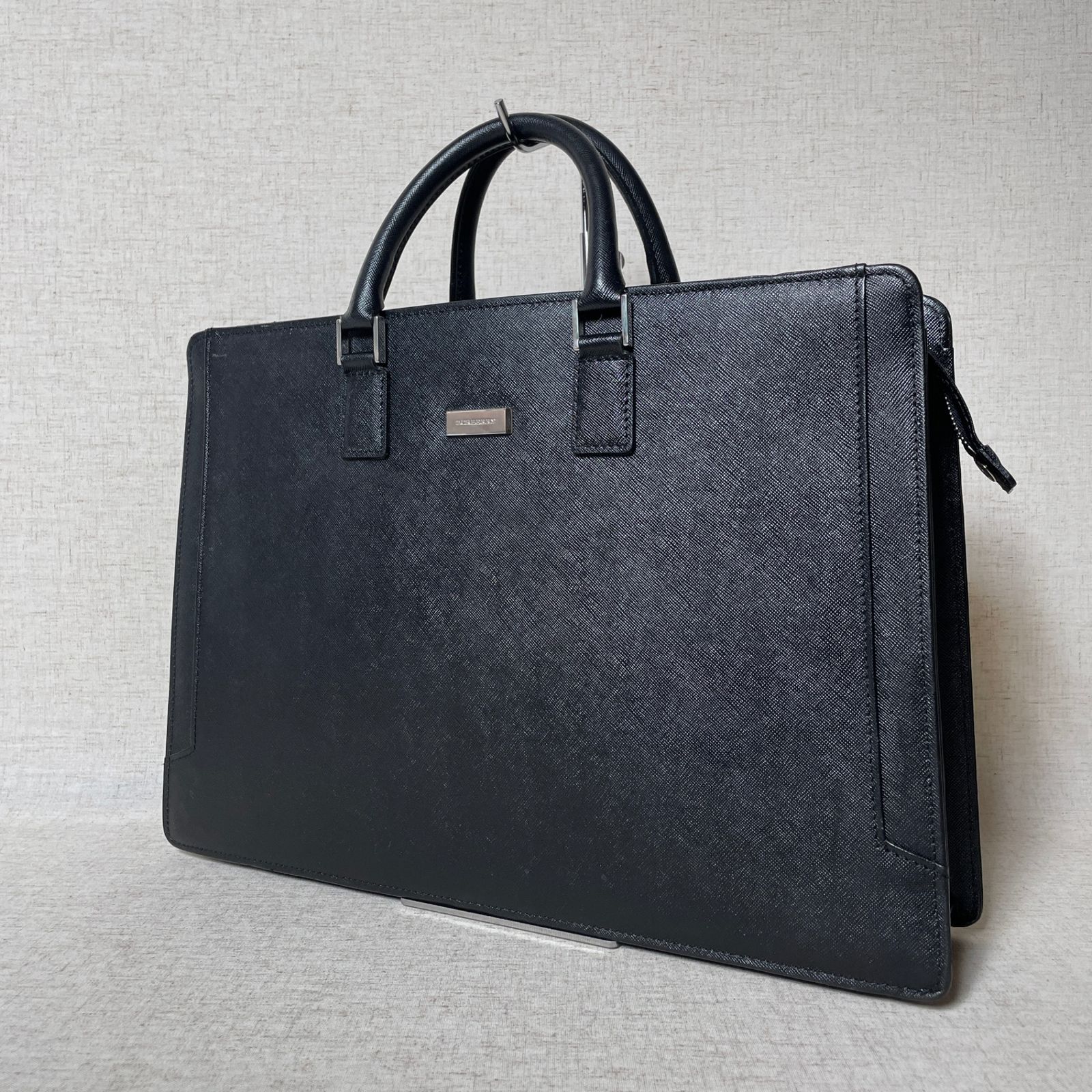 2504-241｜美品｜バーバリー ビジネスバッグ レザー ブラック