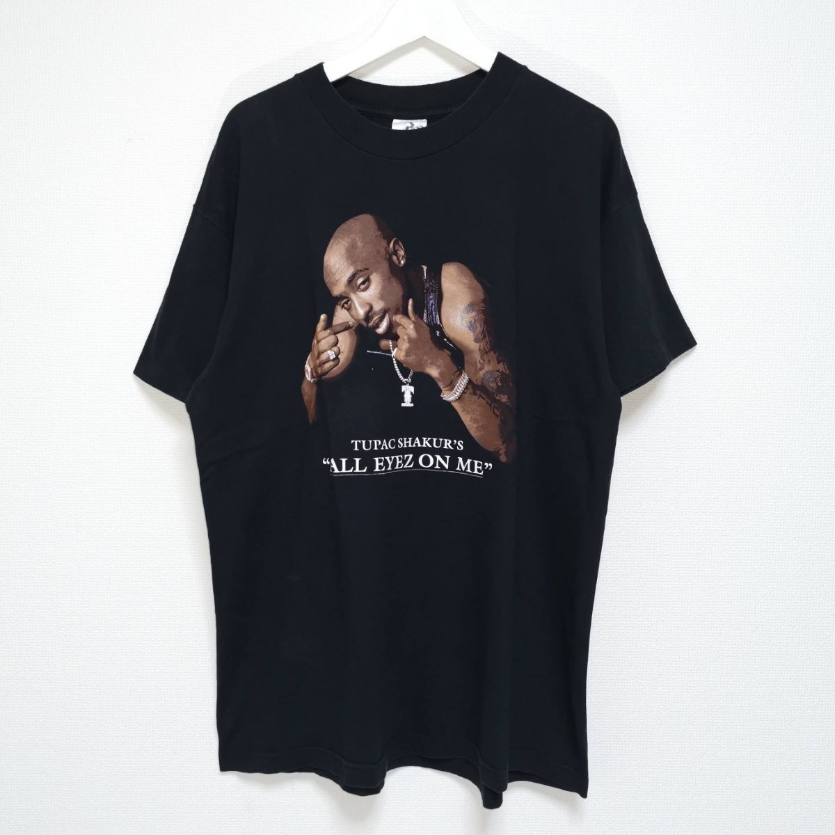 印象のデザイン XL 90s Tupac 2PAC Tシャツ Death Row 黒 USA製 T