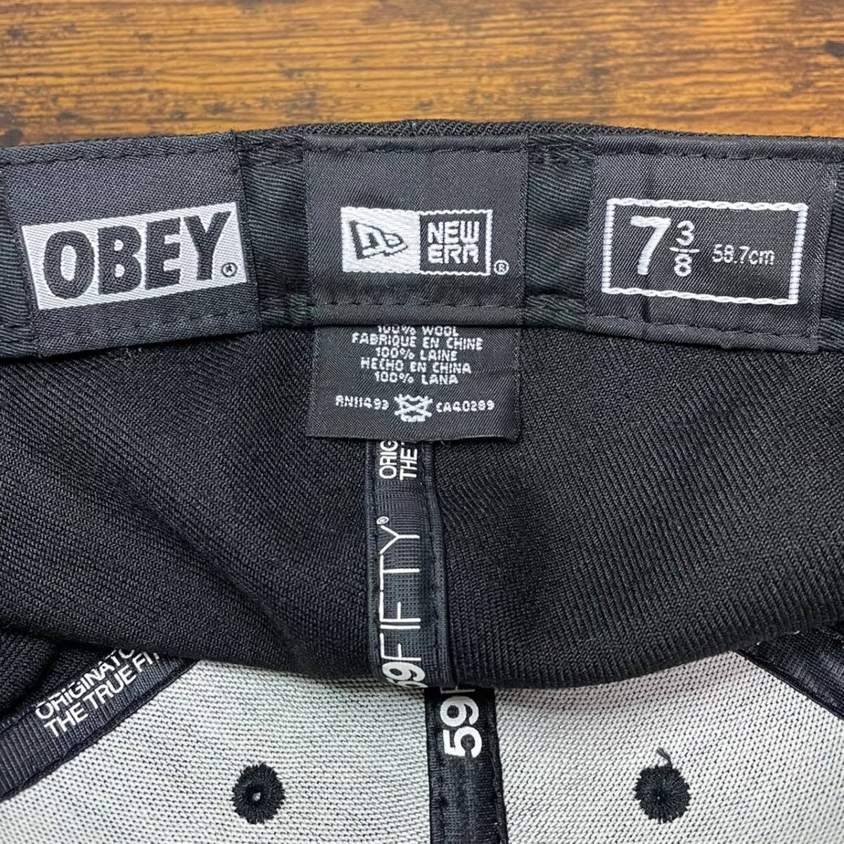 C41 ニューエラ 59fifty OBEY オベイ コラボ ボックスロゴ 美品