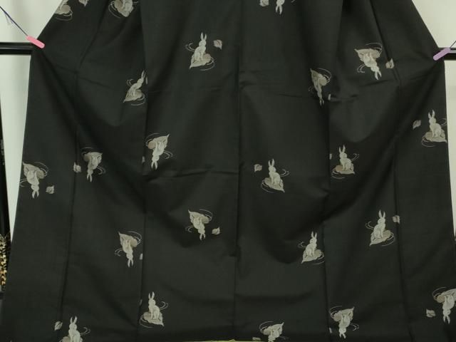 平和屋着物□極上 本場大島紬 9マルキ 地空 ロング丈 兎 うさぎ 舞葉  