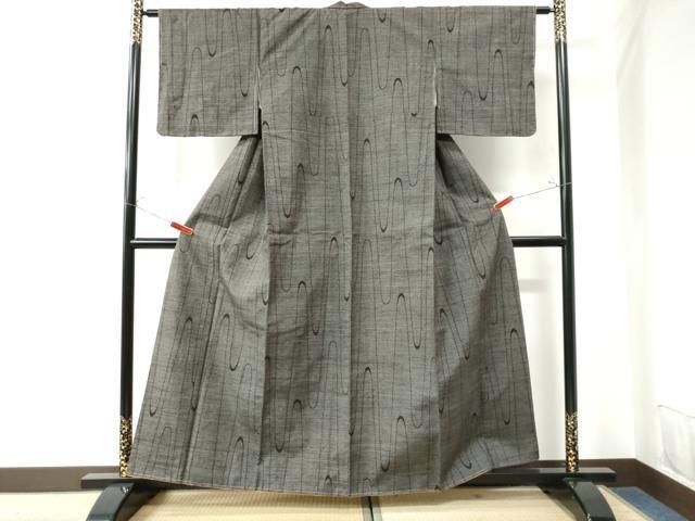 平和屋着物●上質な小紋　総絞り　よろけ縞　正絹　逸品　CAAS7399yc 平和屋着物○上質な小紋 総絞り よろけ縞 正絹 逸品 CAAS7399yc