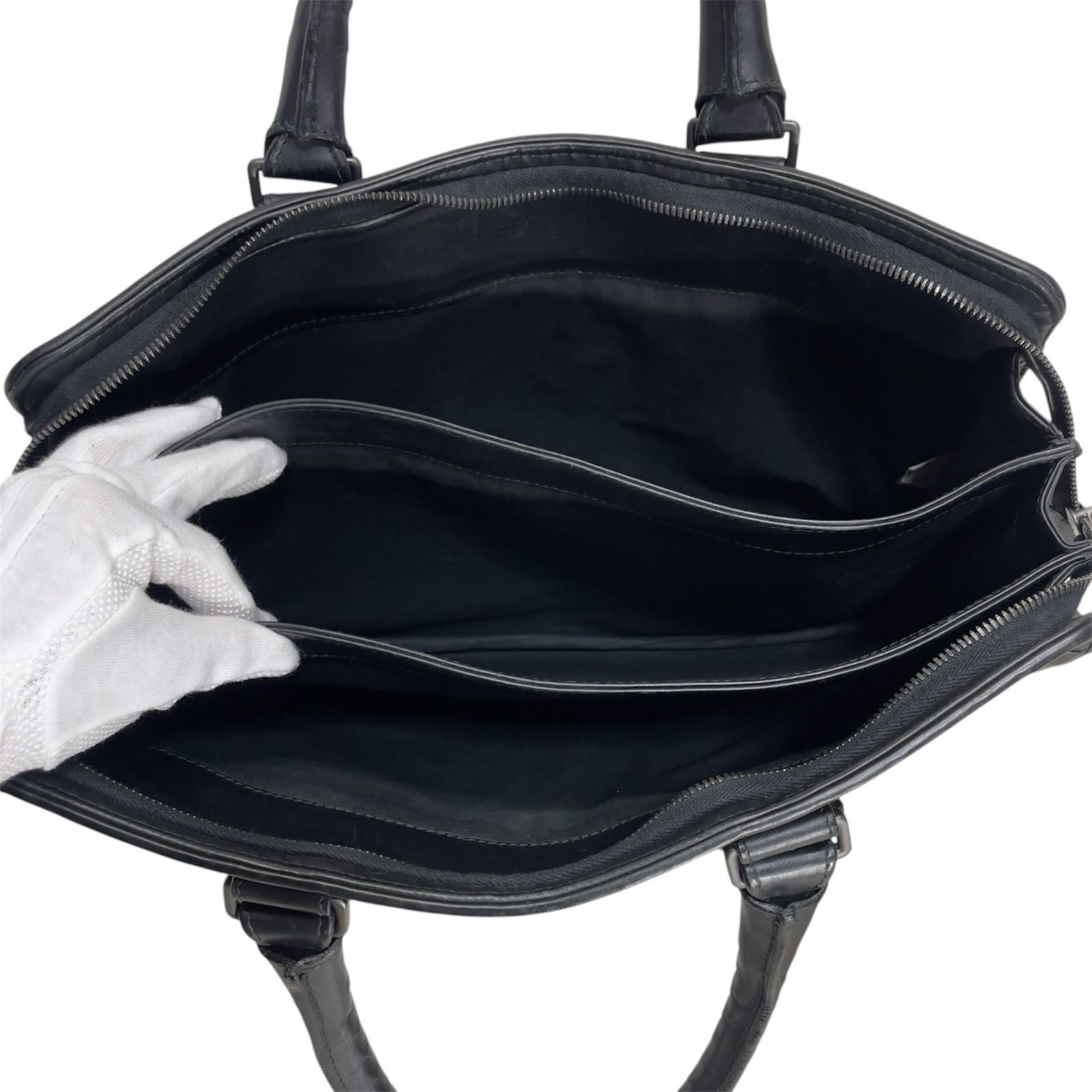 BOTTEGA VENETA ビジネスバッグ イントレチャート 黒 ハンドバッグ BOTTEGA VENETA（ボッテガ・ヴェネタ） イントレチャート ビジネス