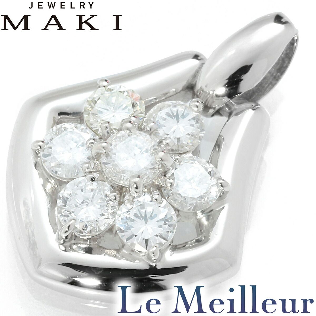 ジュエリーマキ フラワーデザインペンダントトップ 7P SIクラス