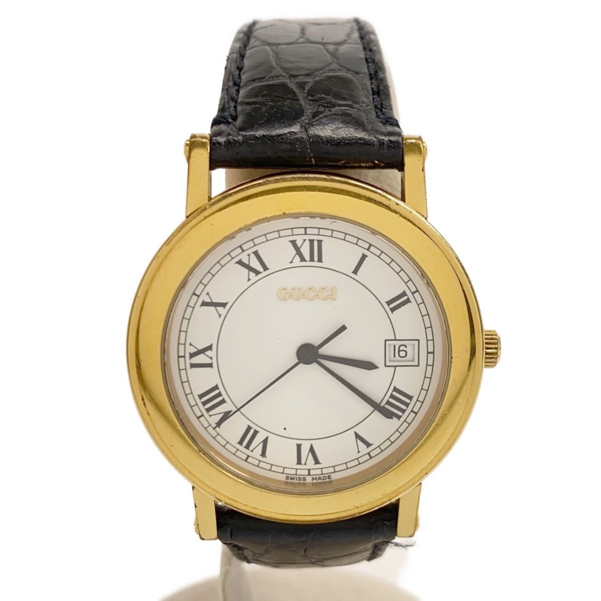 腕時計 稼働 グッチ GUCCI 7200M クォーツ 2024.7電池交換済 革