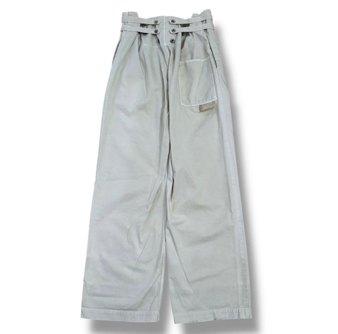 KAPITAL ハイウエストワイドパンツ 刻印ボタン 染めデザイン