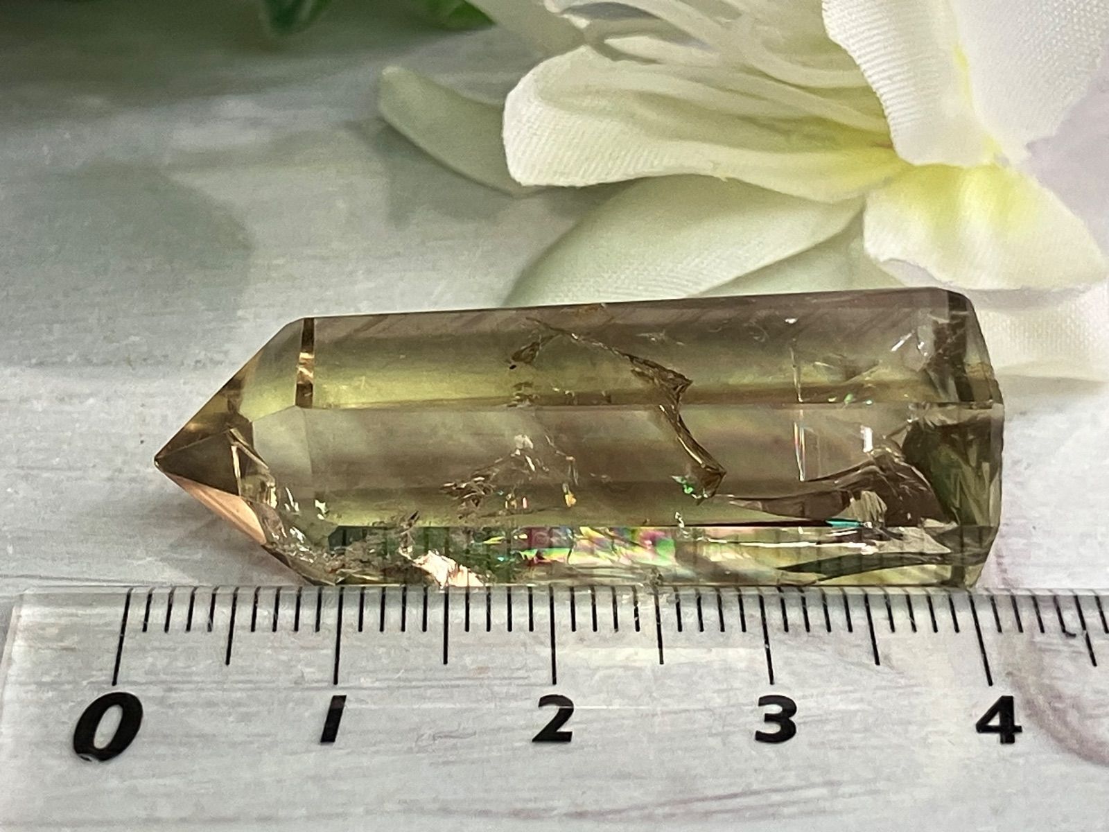 恋愛・ビジネス✨ レインボー 非加熱 シトリン クォーツ ポイント 原石