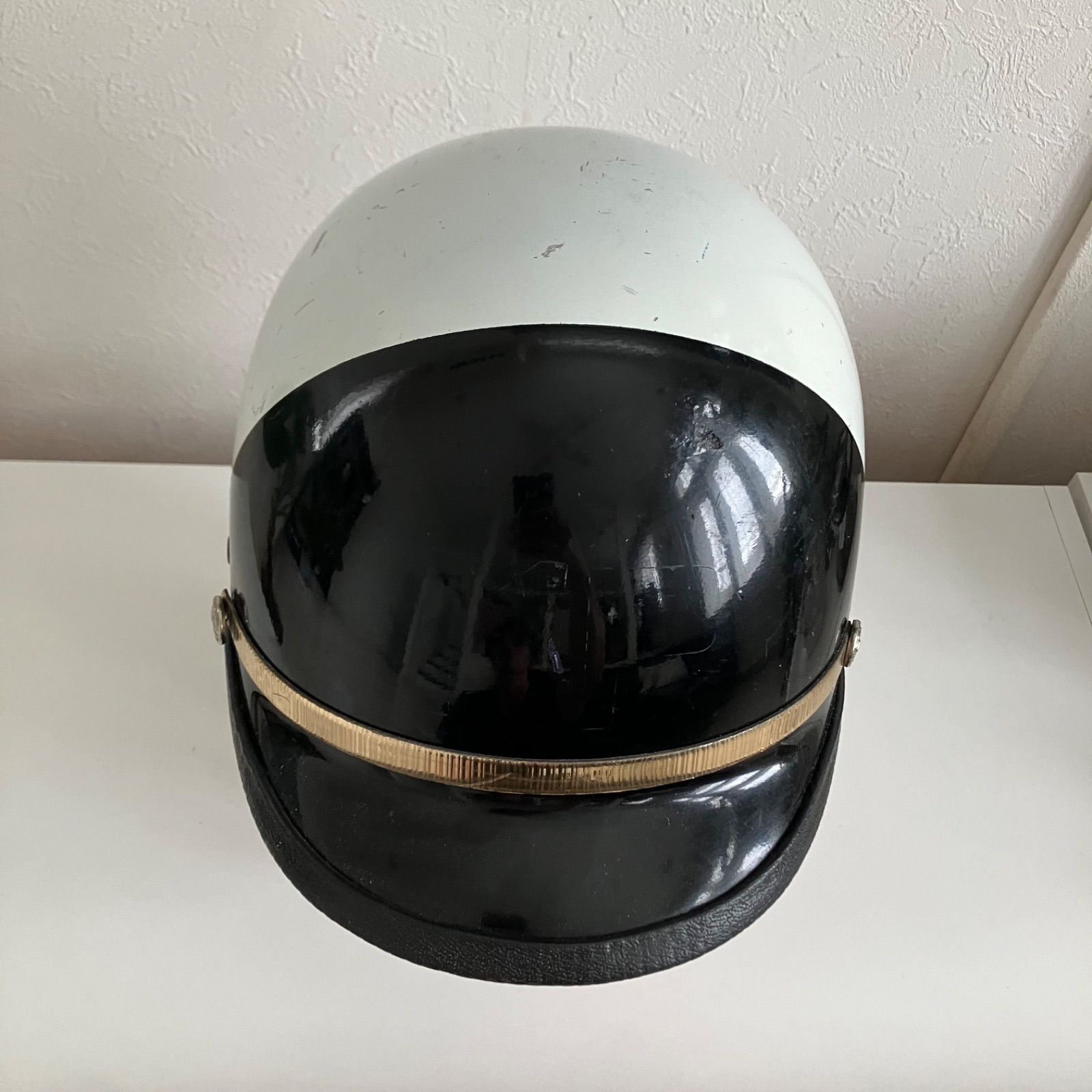 mchal☆ポリス ヘルメット 60年代 Lサイズ ジョッキー 半キャップ