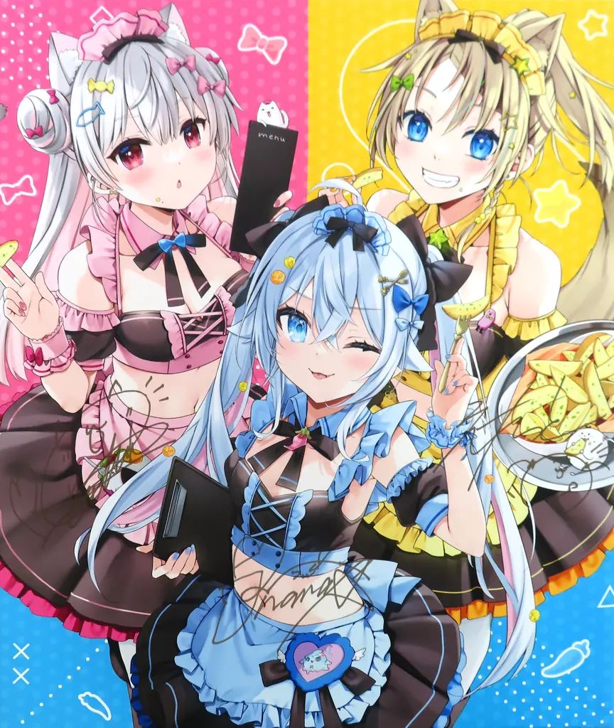 えれっと・カグラナナ・なつめえり EX1 自筆サイン入り 中古】雑貨 えれっと&カグラナナ&なつめえり EX1 カフェキー